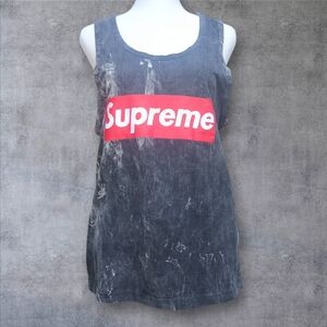 Designer Street Style Graphic Tank Tee Stonewash Tie Dye Unisex Black Grey Red